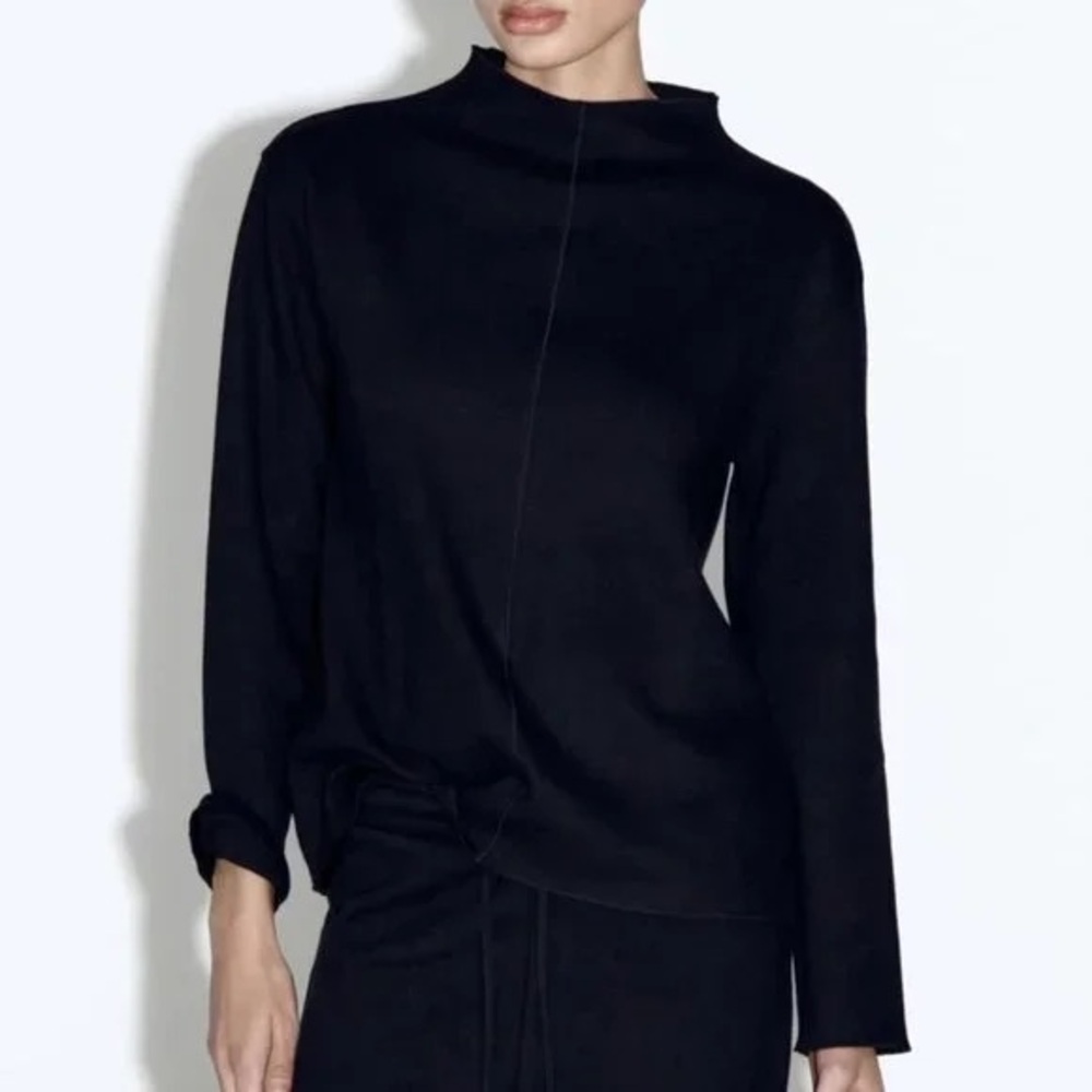 Zara Black Long Sleeve Sweater Top - Size Small